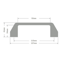 50-210-3SS MODULAR SOLUTIONS 120 GRAY NYLON PULL HANDLE STAINLESS STEEL HARDWARE 26MM X 137MM X 41MM